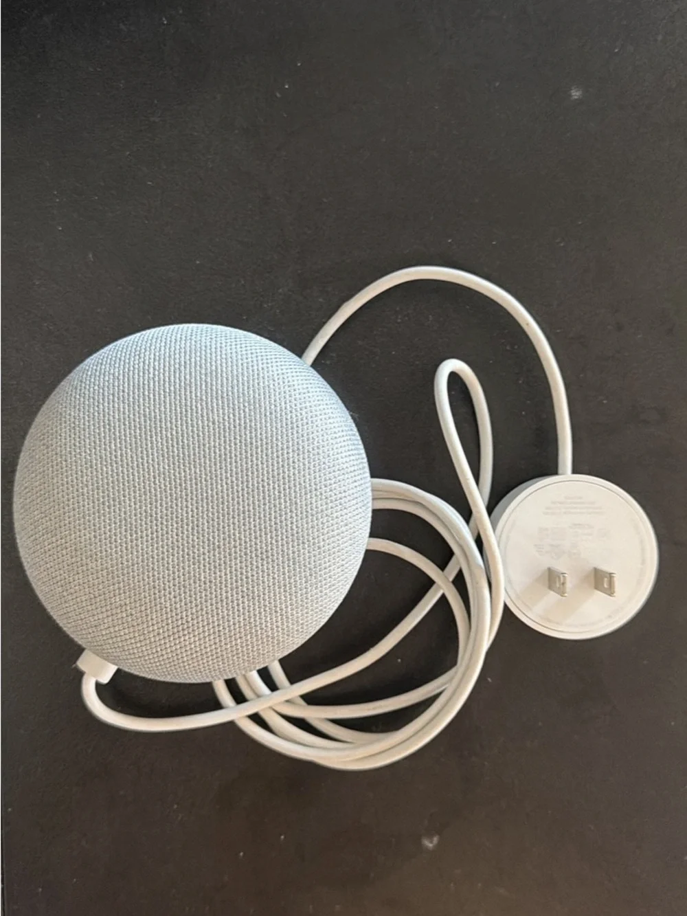 Google Home Mini Gray Fabric Smart Speaker with Power Dock